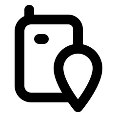 GPS Tracker Outline Icon: Location Tracking and Route Guidance Device