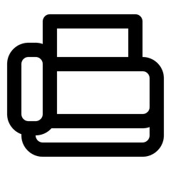 Fax Machine Outline Icon: Document Transmission Device for Office Communication