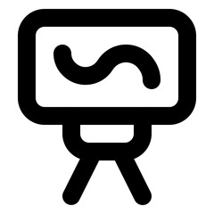 Interactive Whiteboard Outline Icon: Digital Teaching Tool for Modern Classrooms