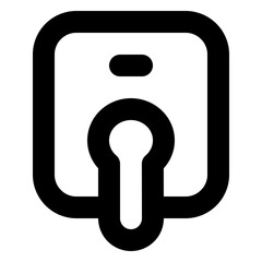 Door Handle Lock Security Icon: Entry Access Control Hardware Symbol