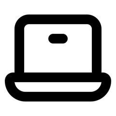 Laptop Computer Outline Icon: Portable Digital Device