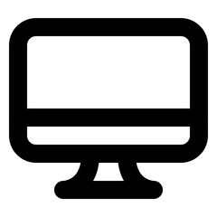 Monitor PC Outline Icon: All in One Desktop Computer & Workstation