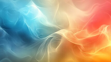 Fototapeta premium Abstract background with blue, orange and yellow color gradient with flowing, blurry, wavy lines and light patterns.