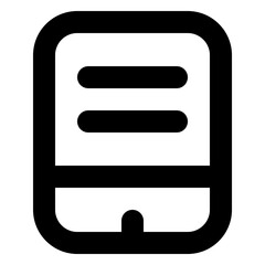 PDA Outline Icon: Personal Digital Assistant Handheld Device for Mobile Organization