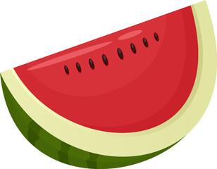 Sliced Watermelon Fruit Illustration