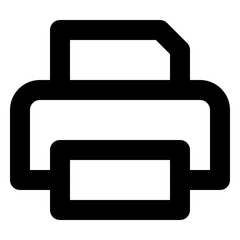 Printer Paper Outline Icon: Office Stationery Document for Print and Copy