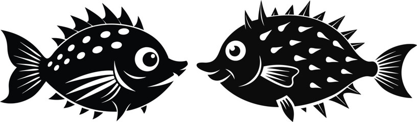 porcupine fish vector silhouette 