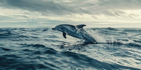 Fototapeta premium Dolphin leaping in the ocean