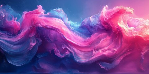 Obraz premium Dramatic Fabric Texture with Colorful Flow, generative ai
