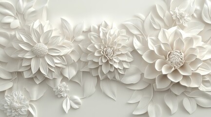 This wallpaper features a vintage design with 3D flowers and delicate leaves, ideal for enhancing the elegance of any living space, whether in a cozy bedroom or stylish living room