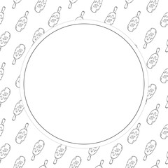 food and beverage frame in doodle style frame background