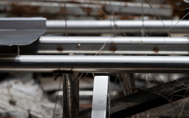 Close-up of a metal pipe 
