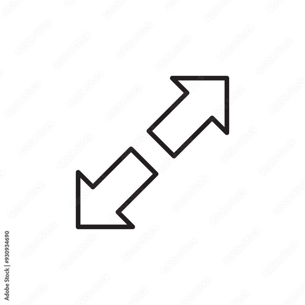 Poster expand to full screen sign, fullscreen icon trendy style linear illustration for web and app..eps