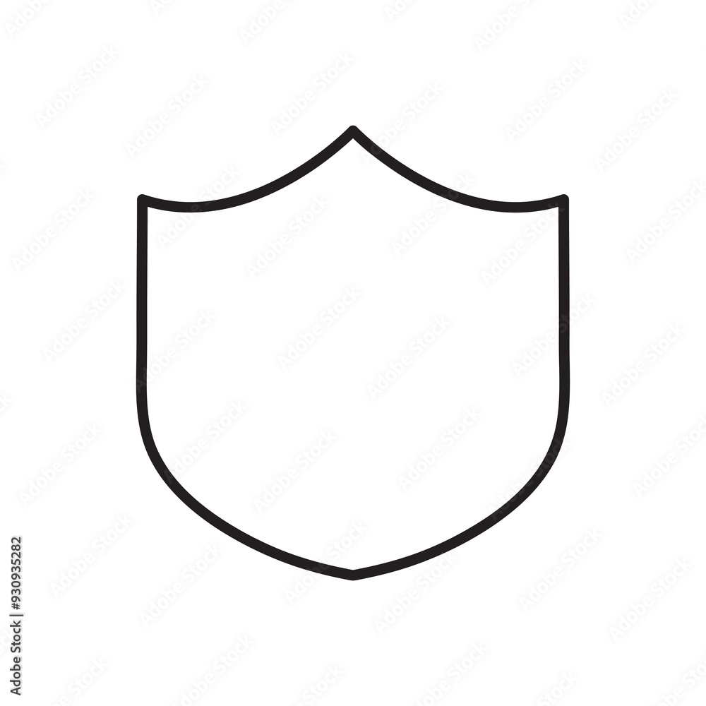 Poster shield icon vector illustration. security sign linear illustration for web and app on white backgrou