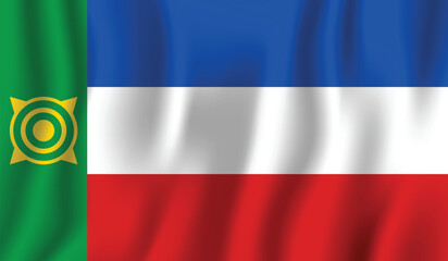 Realistic Khakassia flag perfect color, scale, and proportion. 