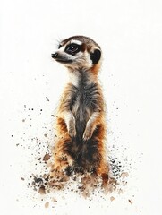 Fototapeta premium Meerkat Illustration with Texture