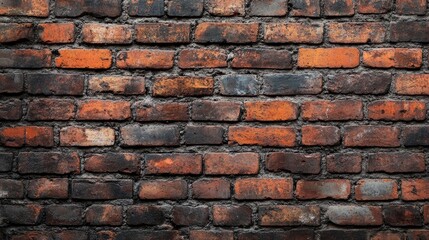 Obraz premium Red brick wall. Texture of old dark brown and red brick wall panoramic backgorund , ai