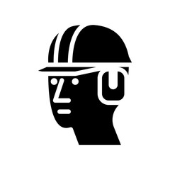 Fototapeta premium ISO mandatory safety signs_wear head and ear protection symbol only 