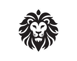 Lion Logo Design Vector Template. Lion Head Logo Icon Vector illustration. Black and white Lion head vector illustration.