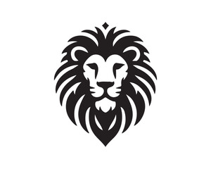 Lion Logo Design Vector Template. Lion Head Logo Icon Vector illustration. Black and white Lion head vector illustration.