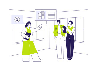 Real estate agent abstract concept vector illustration.