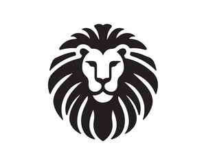 Lion Logo Design Vector Template. Lion Head Logo Icon Vector illustration. Black and white Lion head vector illustration.