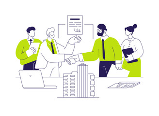 Investing in real estate abstract concept vector illustration.