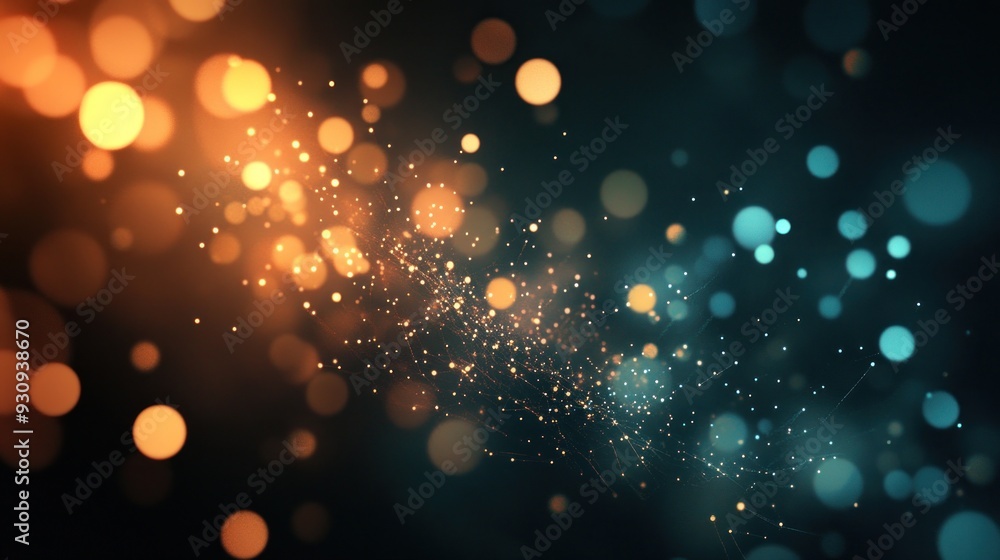 Poster abstract bokeh background with intertwined lights