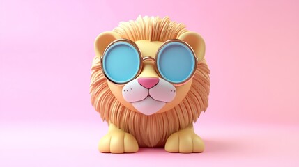 Obraz premium Cool Lion in Sunglasses