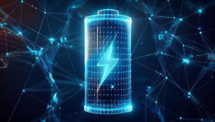 Energy Battery Power Futuristic with a glowing lightning bolt
