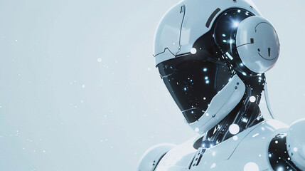 Obraz premium 3d robot wallpaper with monochrome color. technology background. AI background