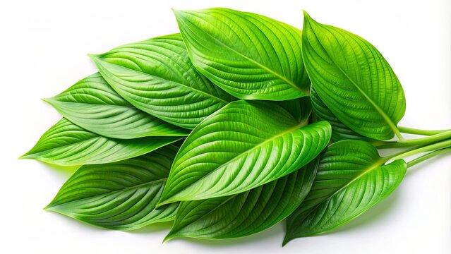Fresh cresson leaves in vibrant green color on a white background, cresson, watercress, healthy, organic, ingredient, salad