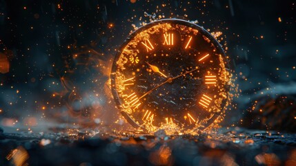 Seize the Moment: Take Control Now with Clock Words D Illustration