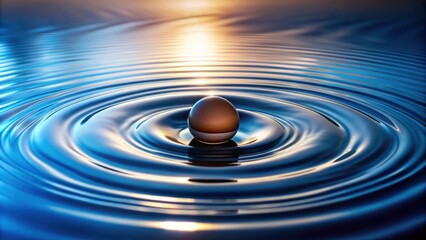 Ripple effect of a ball bouncing on water, ripple effect, ball, water, bounce, impact