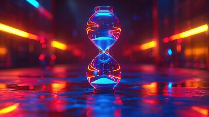 Isolated Hourglass on White Background - Time, Countdown, and Deadline Concept