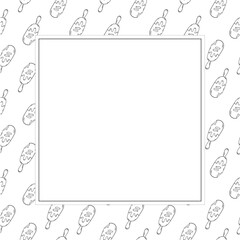 food and beverage frame in doodle style frame background