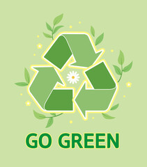 Environmental protection illustration with recycling logo