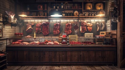 Old-Fashioned Butcher Shop Interior