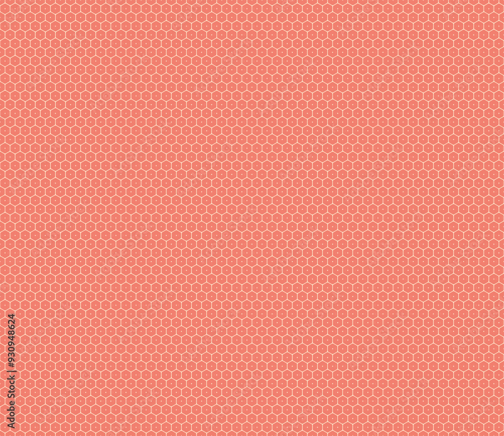 Aufkleber minimalistic hexagon background. cinnabar color on matching background. bold rounded stacked hexagon