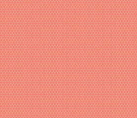 Minimalistic hexagon background. Cinnabar color on matching background. Bold rounded stacked hexagons mosaic pattern. Small hexagon geometric shapes. Seamless pattern. Tileable vector illustration.