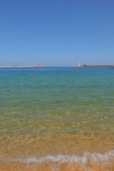 There are waves on the beach in Korea