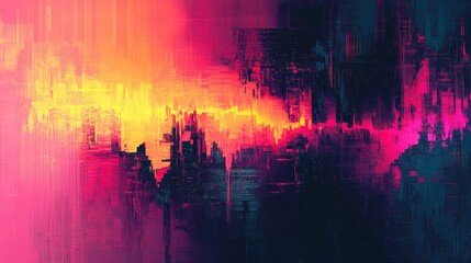 Vibrant abstract digital artwork showcasing a spectrum of warm and cool colors blending together in a modern, energetic composition, Ideal for use in design projects, tech backgrounds