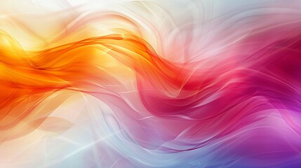 Fototapeta premium Abstract digital illustration of colorful flowing waves and smoke patterns in vibrant shades of yellow, orange, pink, and purple.