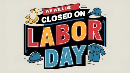 We will be closed on labor day, Banner,Happy labor day.