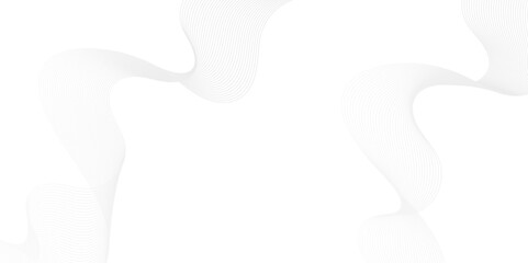 Abstract white blend digital wave lines and technology transparent background. Minimal carve wavy white and gray flowing wave lines and glowing moving lines. Futuristic sound wave lines background.