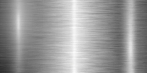 Silver foil background with metal gradient shiny pattern, chrome stainless surface with reflection