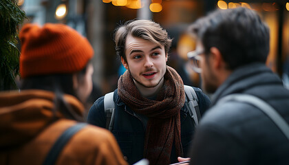 Fototapeta premium Mid-conversation Take photos of everyone