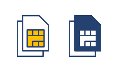 Fototapeta premium Sim card icon vector. dual sim card icon vector