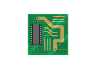 PCB board. Simple flat illustration.