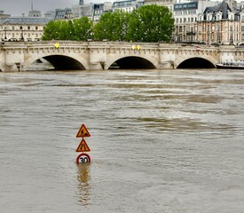 Flooded Seine river 